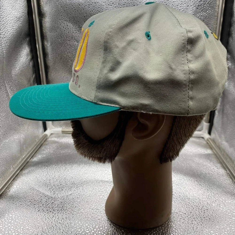 Vintage Mickey & Co Disney Hat Men Green Snapback Embroidered Spell Out Logo Cap